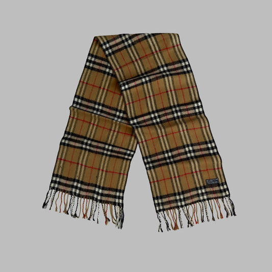 90s Burberry Lambswool Nova Check Scarf
