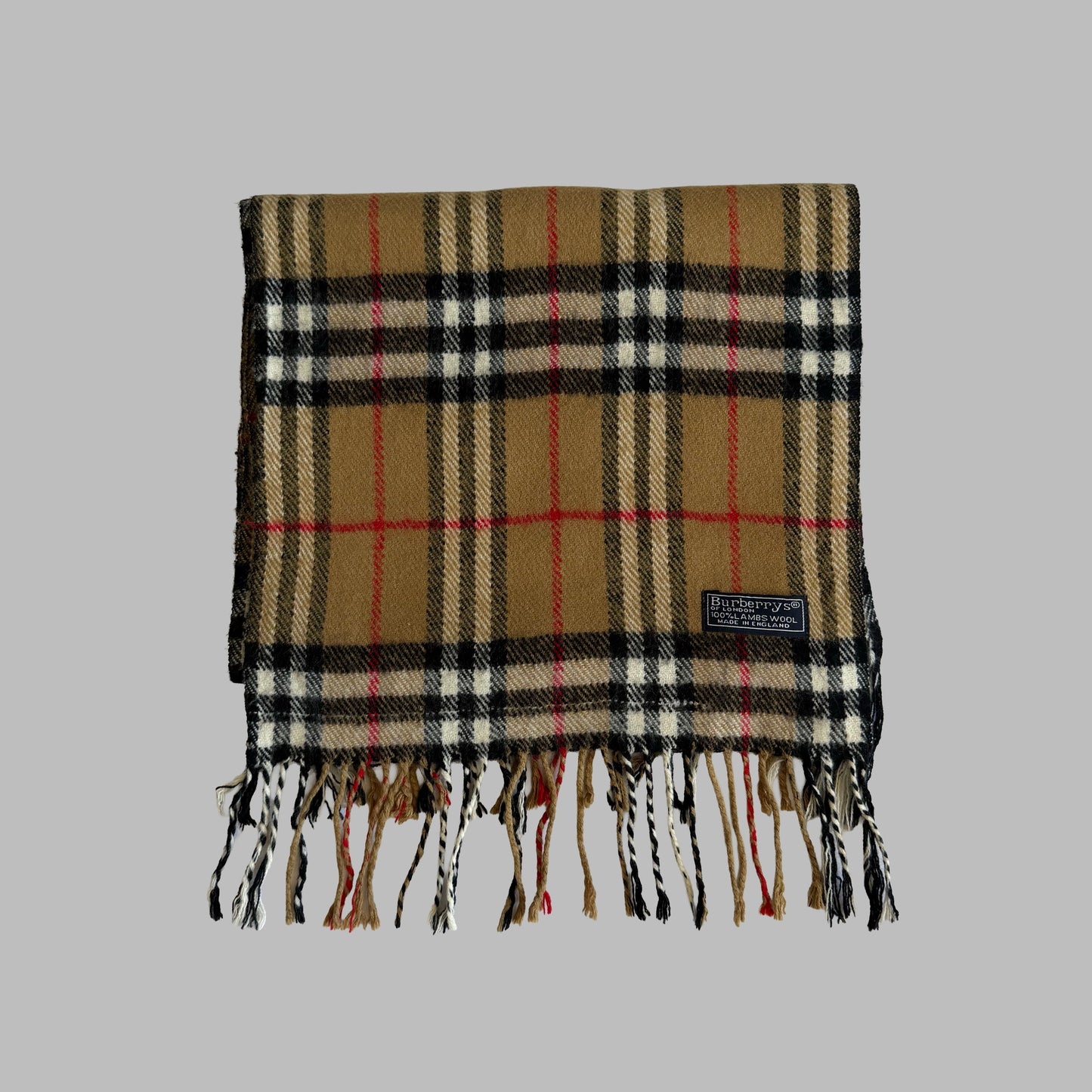 90s Burberry Lambswool Nova Check Scarf