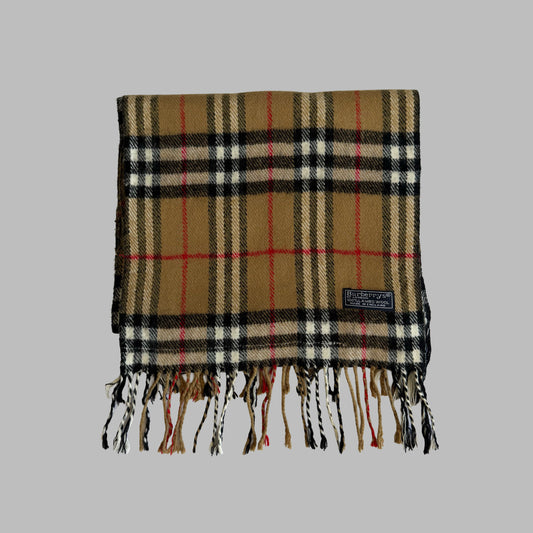 90s Burberry Lambswool Nova Check Scarf