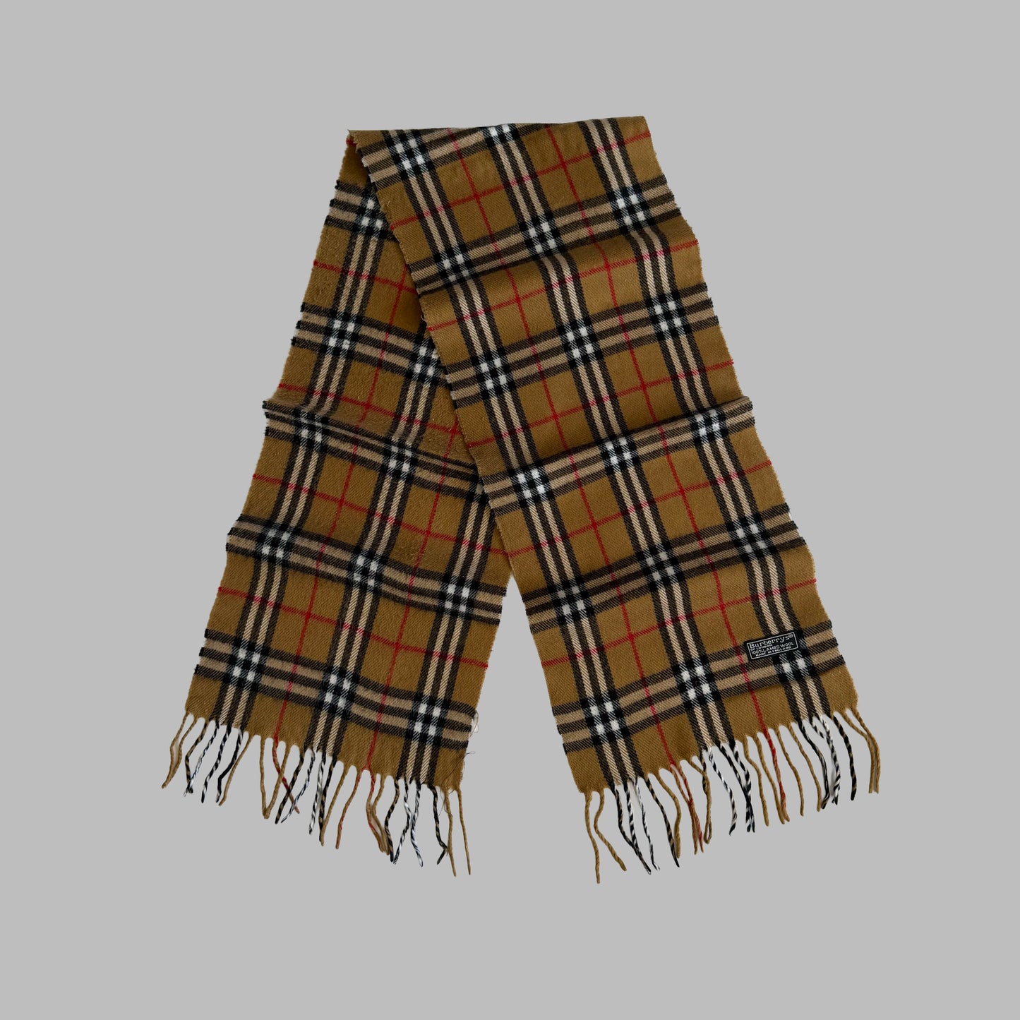 90s Burberry Lambswool Nova Check Scarf