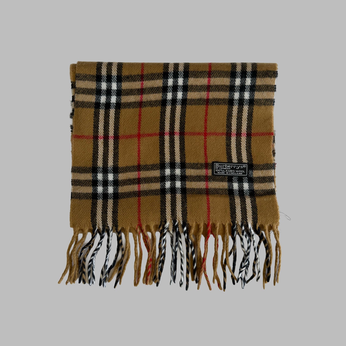 90s Burberry Lambswool Nova Check Scarf