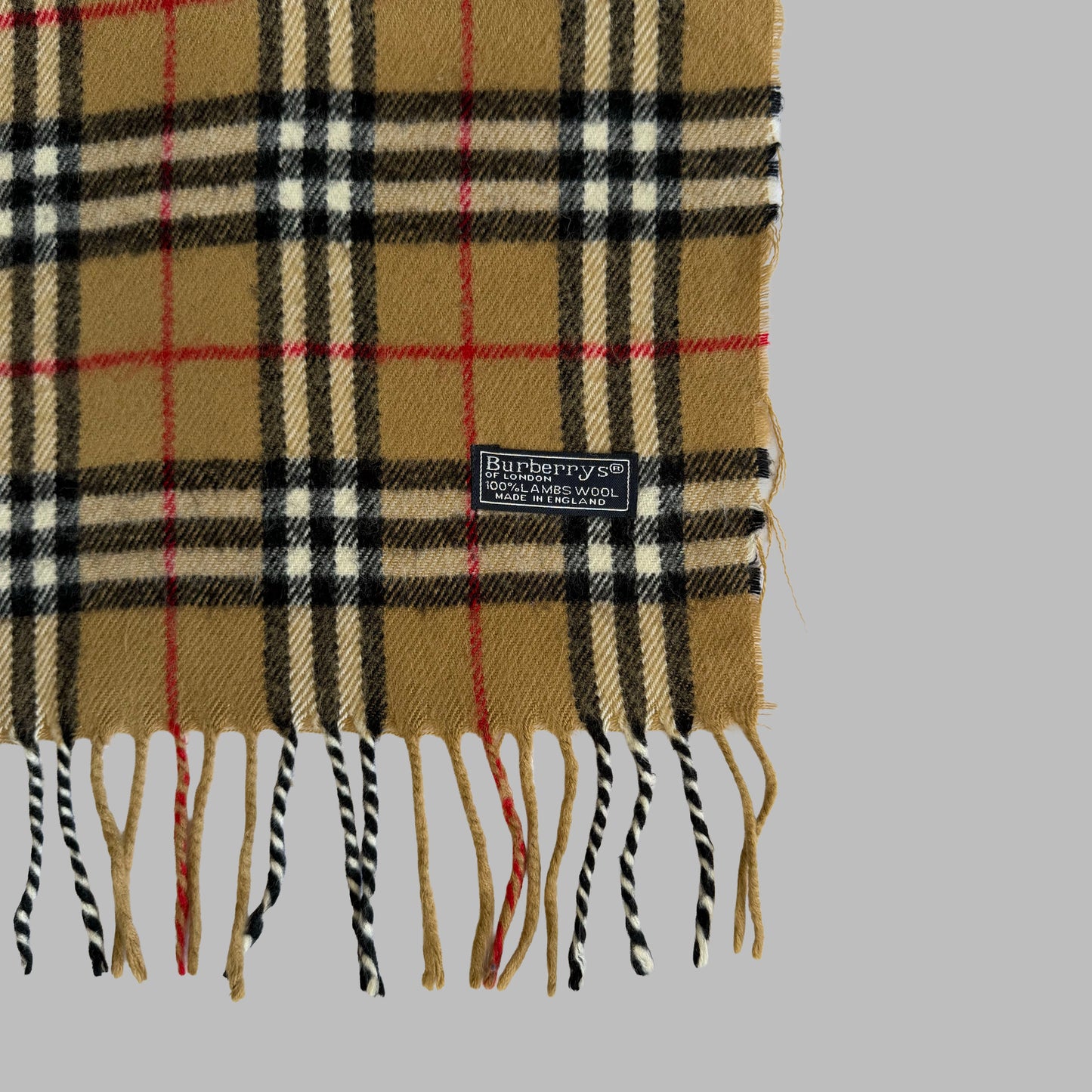 90s Burberry Lambswool Nova Check Scarf
