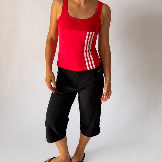 Y2K Adidas Three Stripe Scoop Neck Activewear Tank - M
