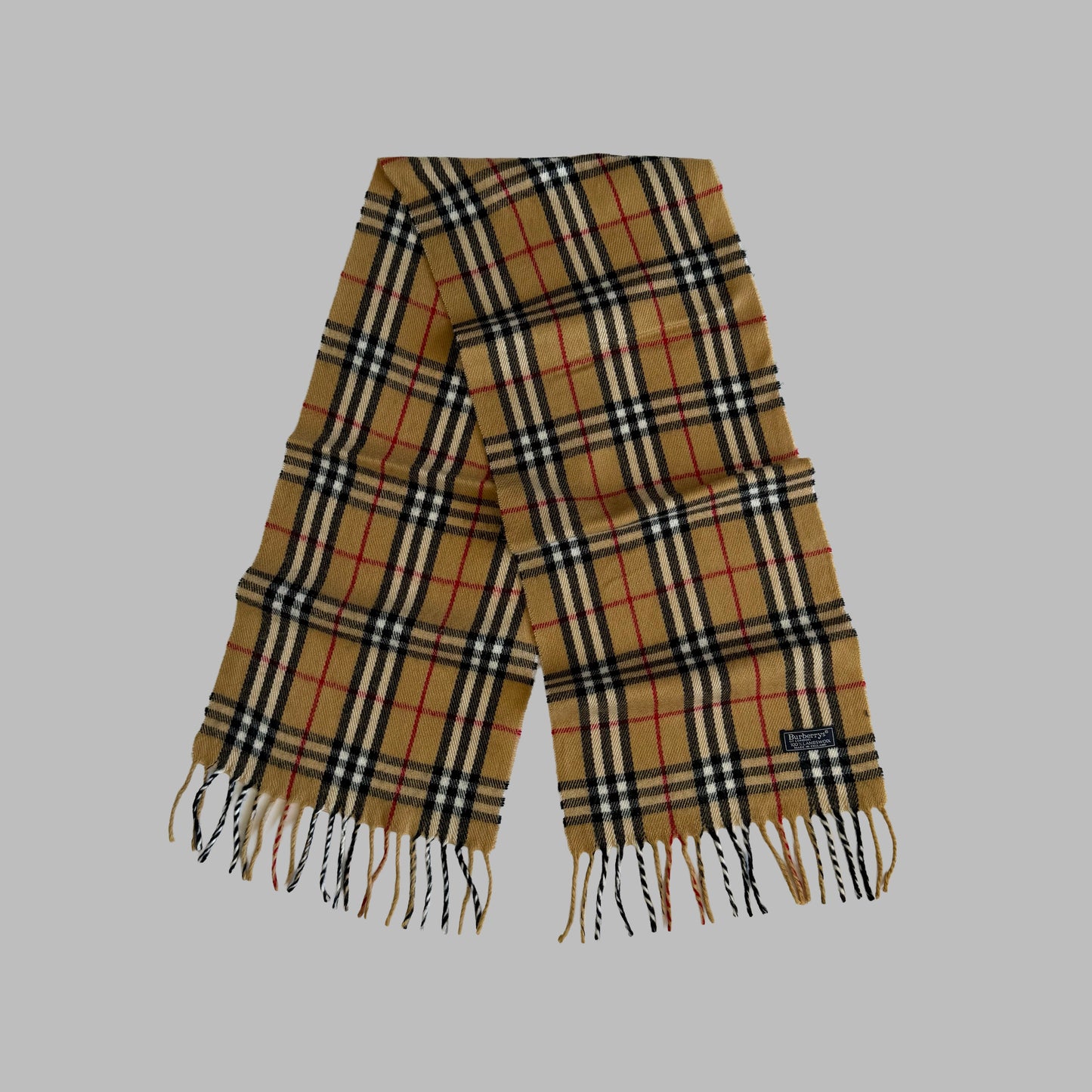 90s Burberry Lambswool Nova Check Scarf