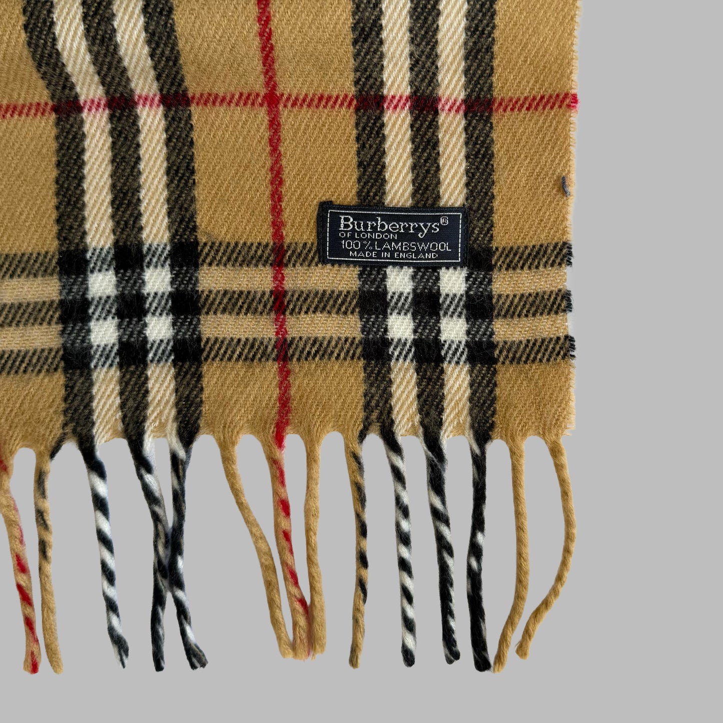 90s Burberry Lambswool Nova Check Scarf