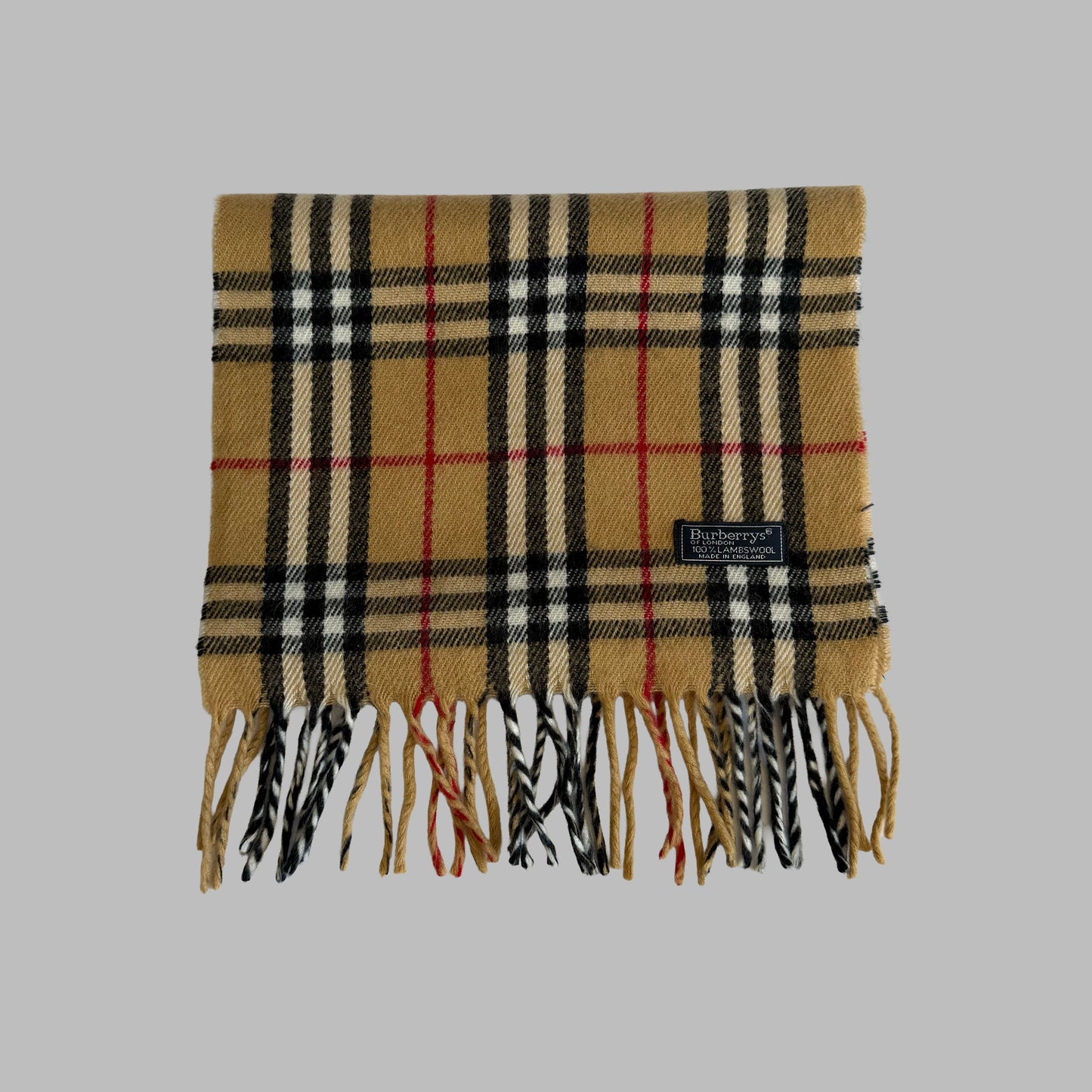 90s Burberry Lambswool Nova Check Scarf