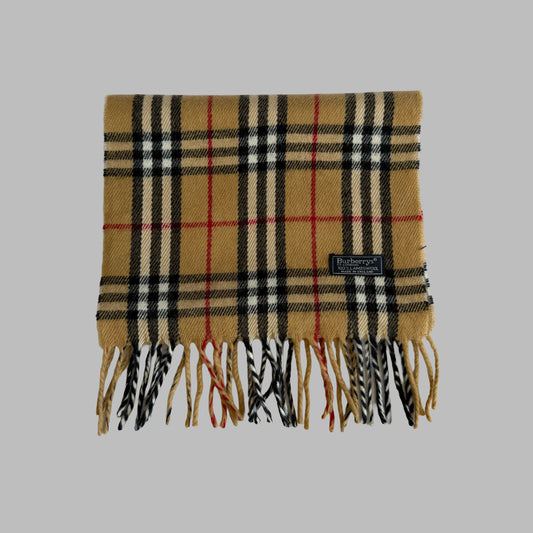 90s Burberry Lambswool Nova Check Scarf