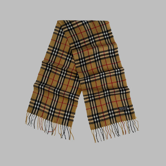90s Burberry Lambswool Nova Check Scarf