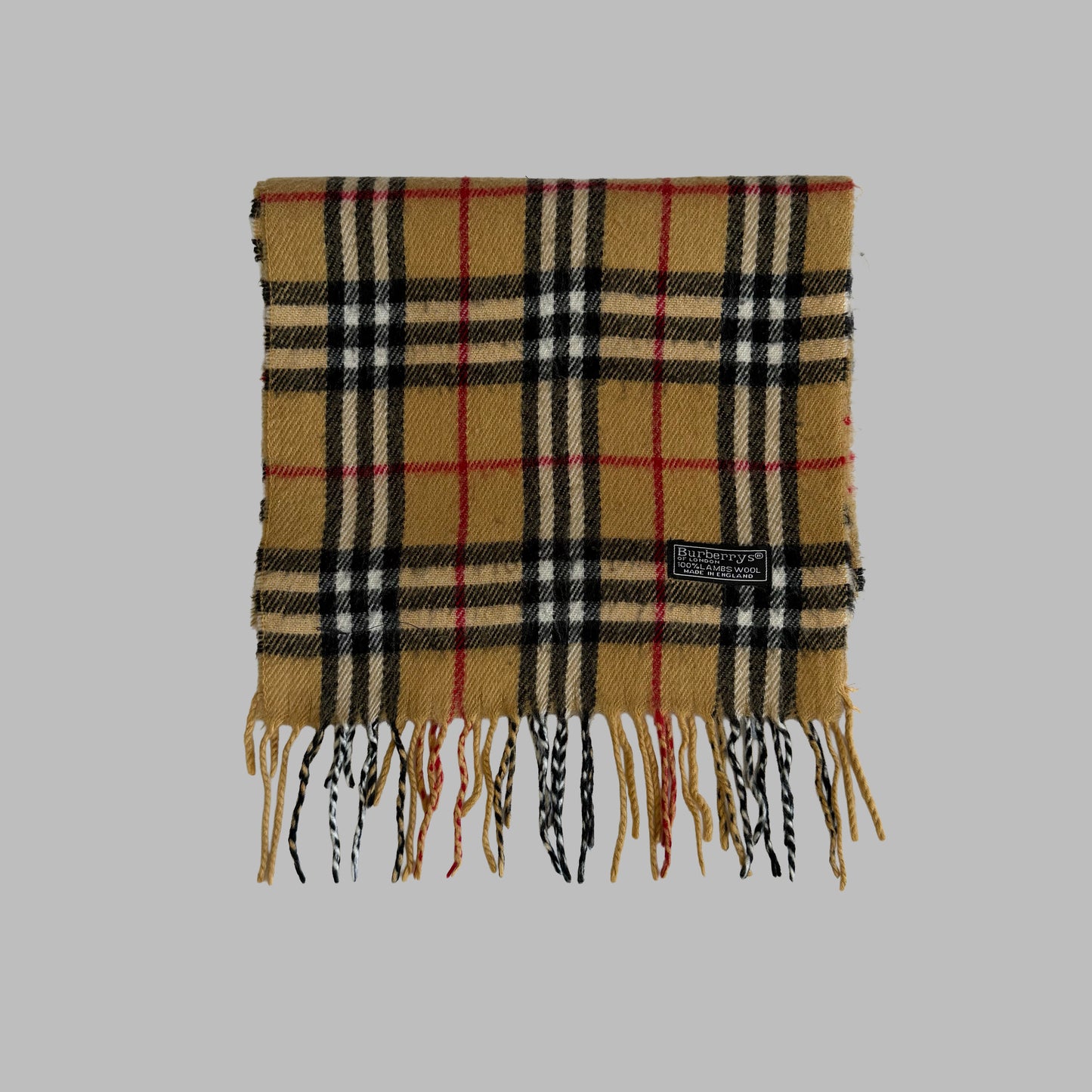 90s Burberry Lambswool Nova Check Scarf