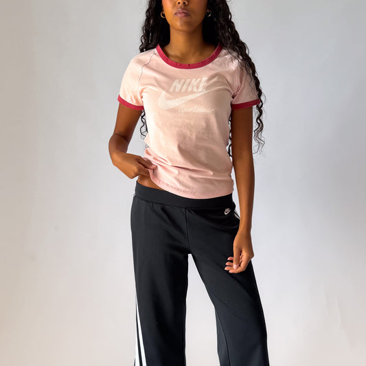 Y2K Nike Spell Out Fitted Ringer Tee - M