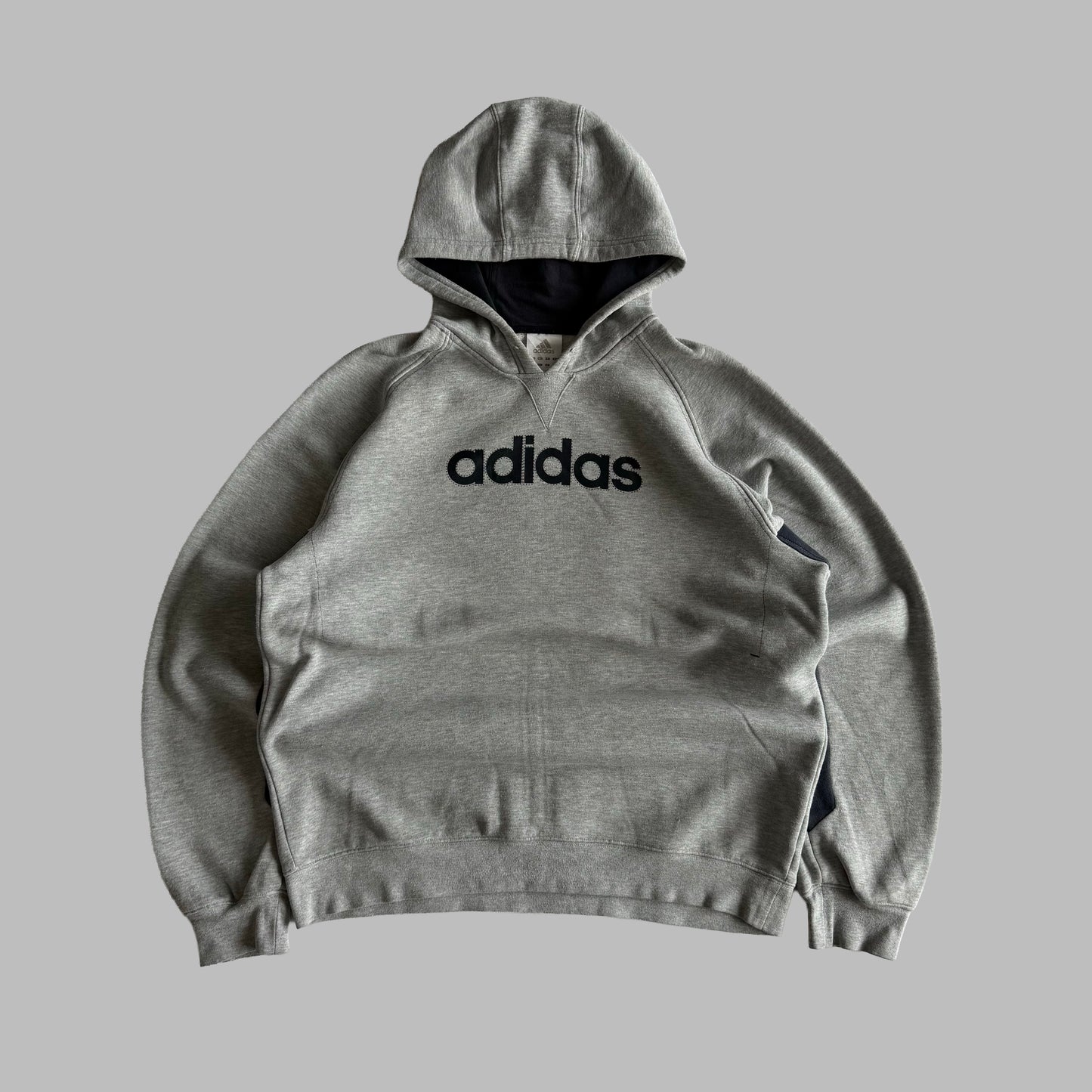 Y2K Adidas Spell Out Hoodie - L
