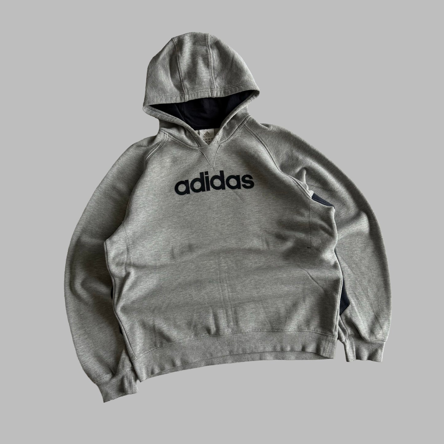 Y2K Adidas Spell Out Hoodie - L
