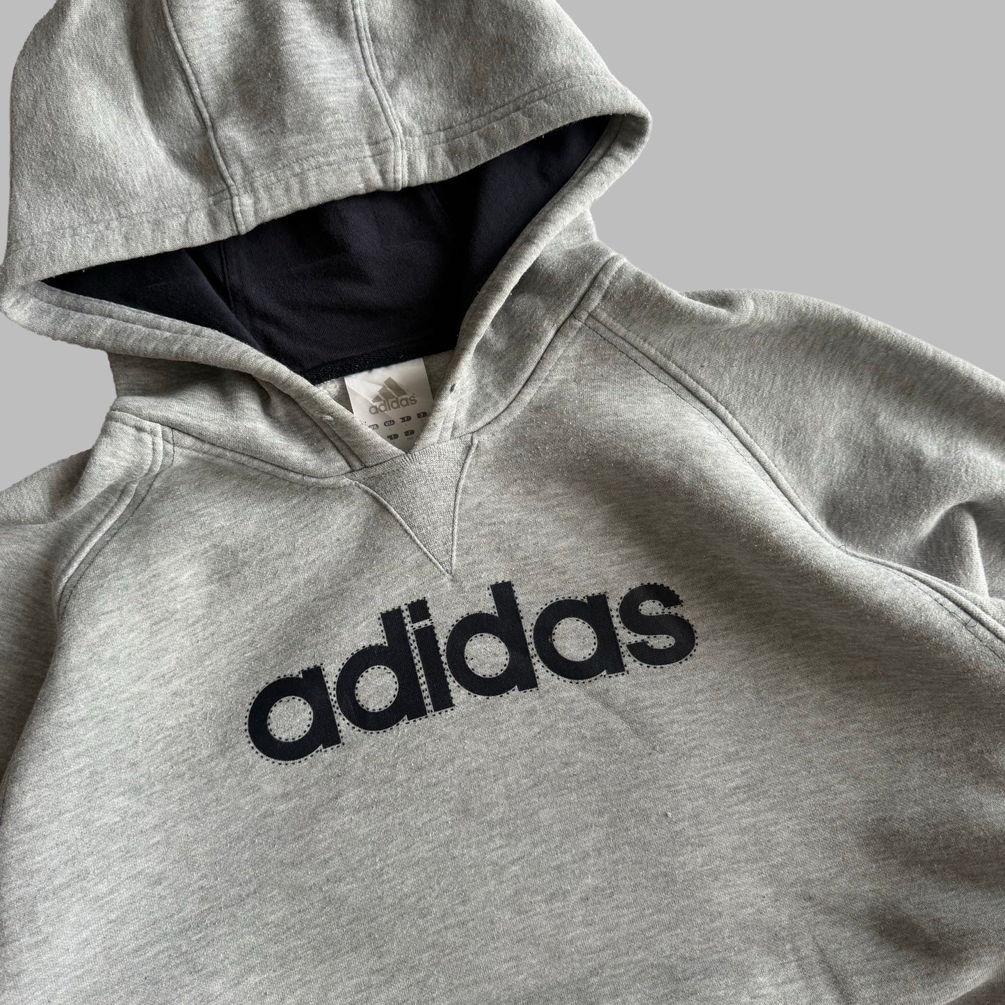 Y2K Adidas Spell Out Hoodie - L