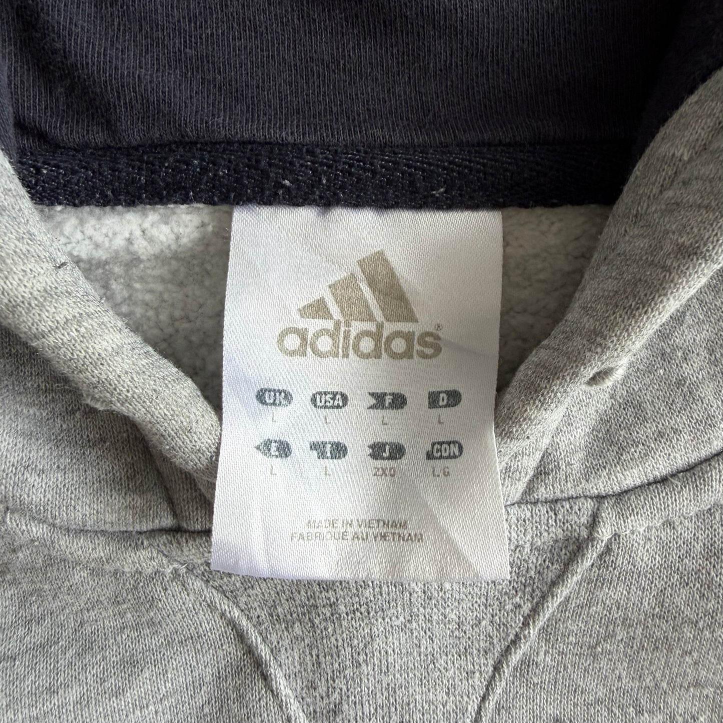 Y2K Adidas Spell Out Hoodie - L