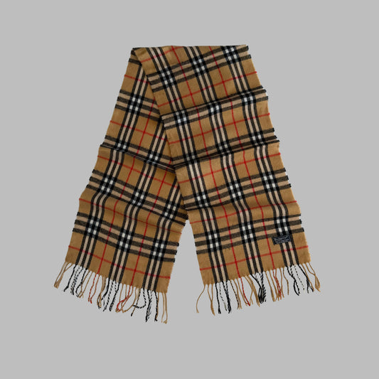 90s Burberry Lambswool Nova Check Scarf