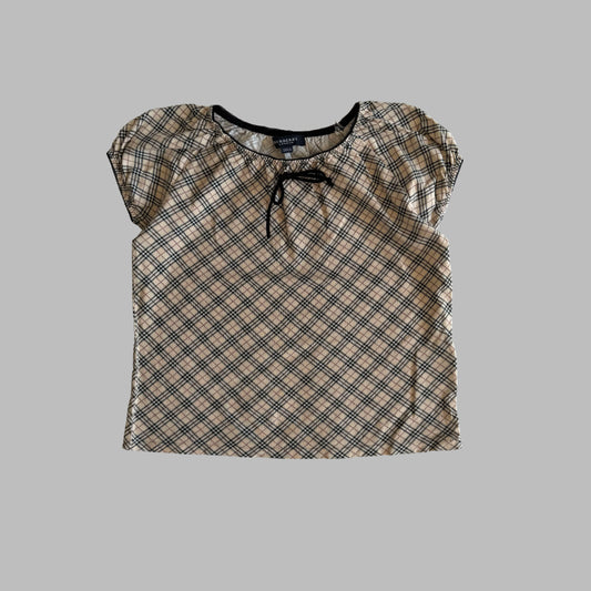 Y2K Burberry Blue Label Nova Check Top - S