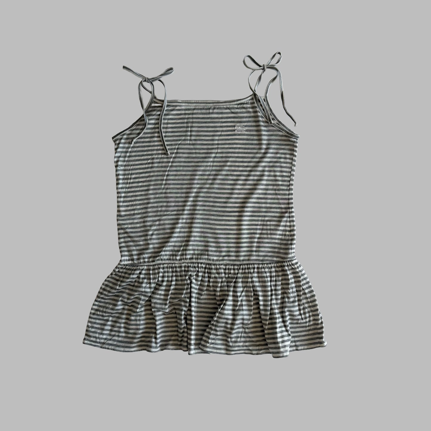 Y2K Burberry Blue Label Striped Baby Doll Top - M