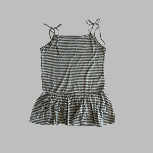 Y2K Burberry Blue Label Striped Baby Doll Top - M