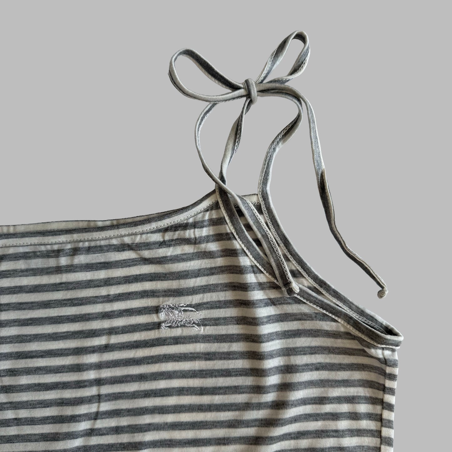 Y2K Burberry Blue Label Striped Baby Doll Top - M