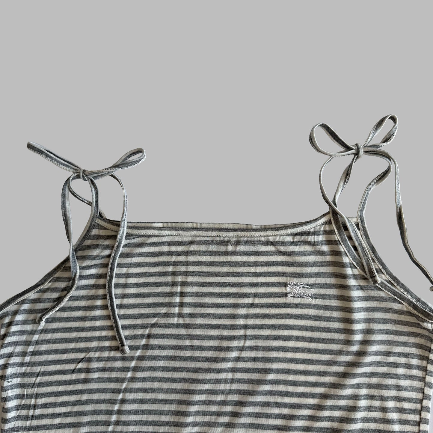 Y2K Burberry Blue Label Striped Baby Doll Top - M