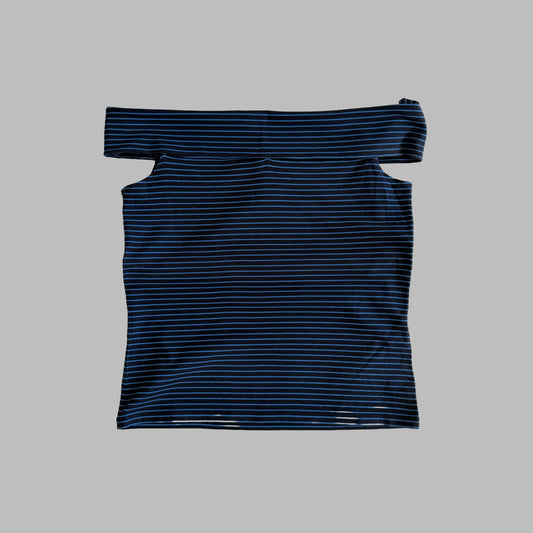 Y2K Polo Ralph Lauren Striped Off the Shoulder Top - L