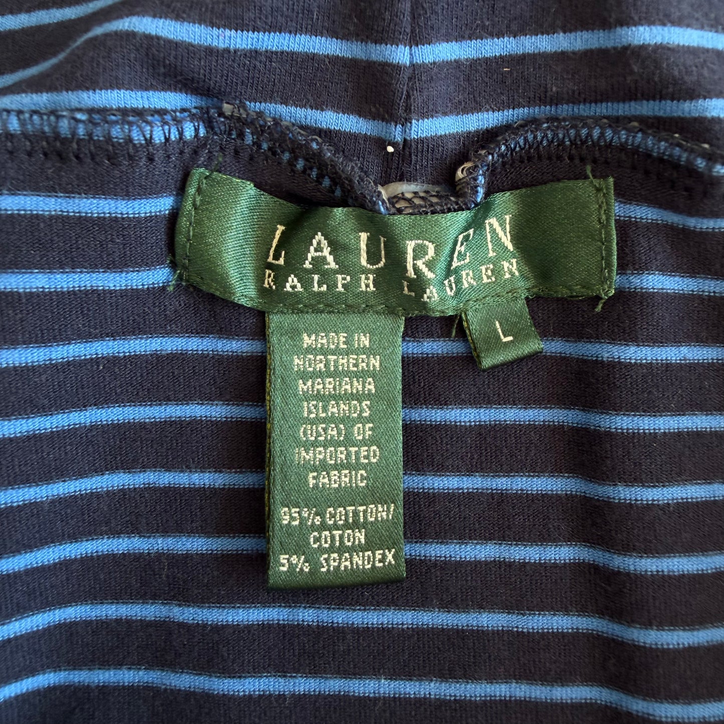 Y2K Polo Ralph Lauren Striped Off the Shoulder Top - L