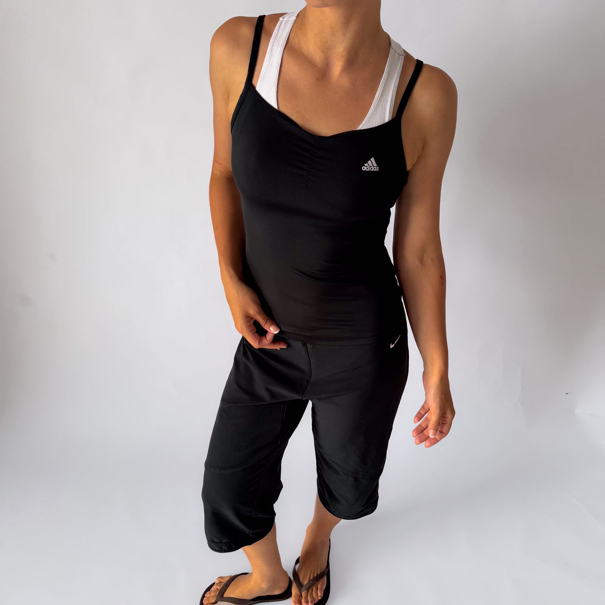 Y2K Adidas Layered Activewear Tank - XS