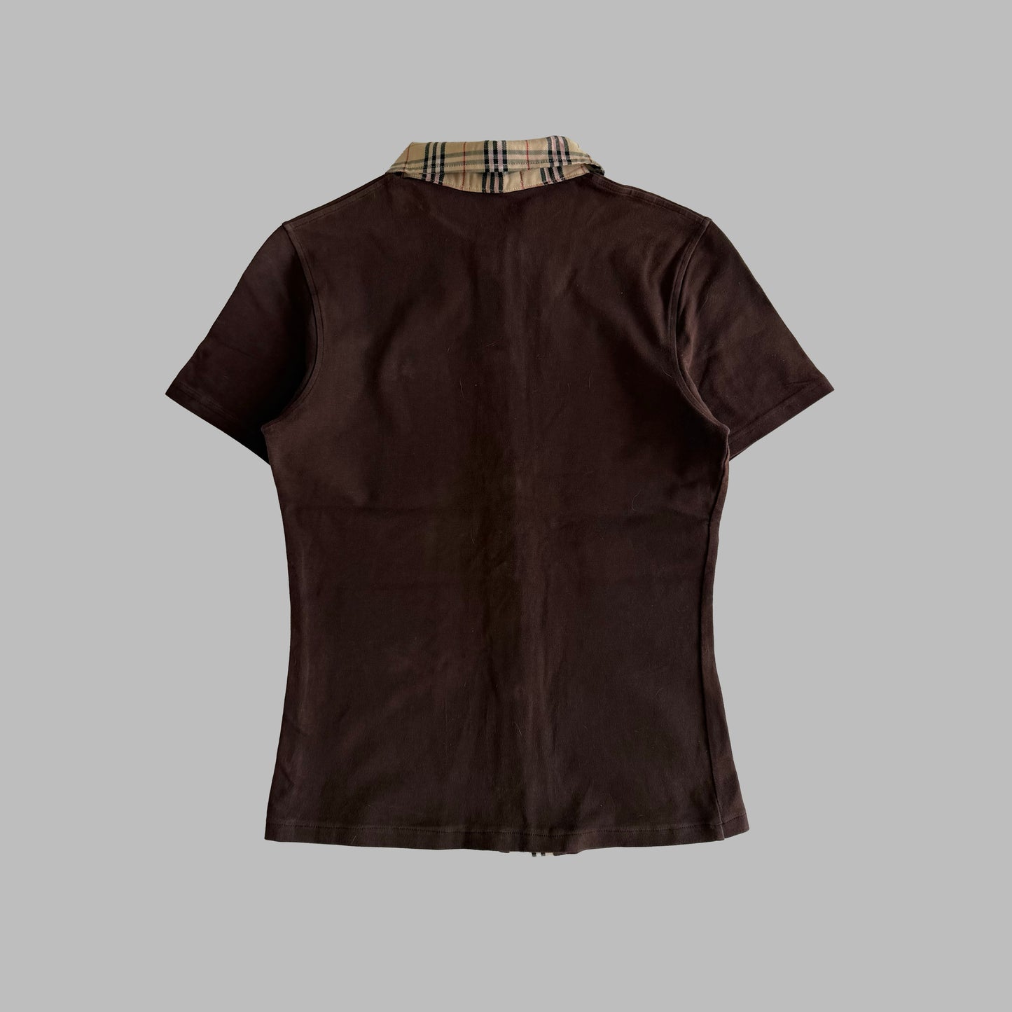 Y2K Burberry Nova Check Synched Polo - M