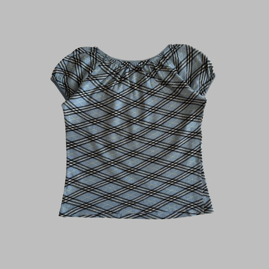 90s Burberry Synched Check Top - S