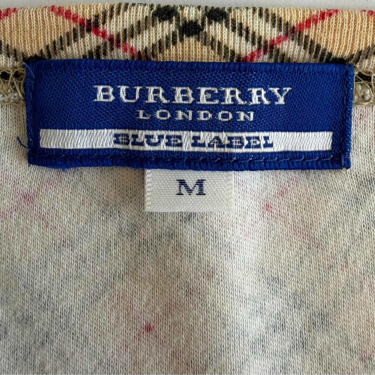 Y2K Burberry Blue Label Synched Nova Check Tee - M