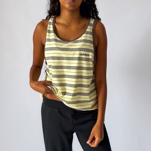 Y2K Adidas Striped Tank - L