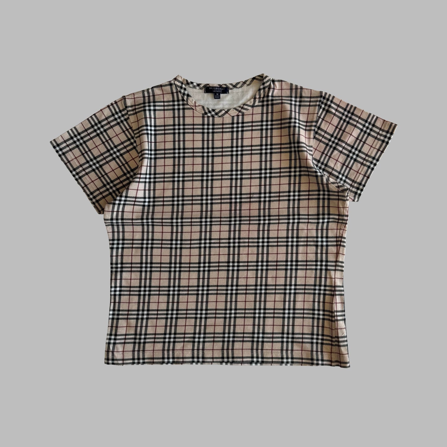 Y2K Burberry Blue Label Nova Check Tee - M