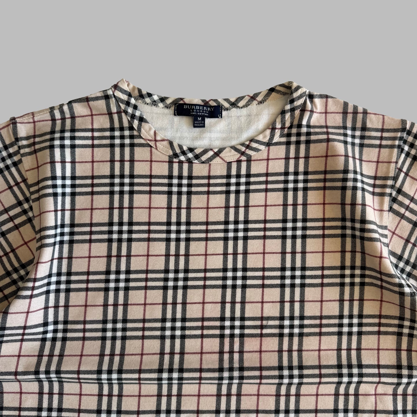 Y2K Burberry Blue Label Nova Check Tee - M