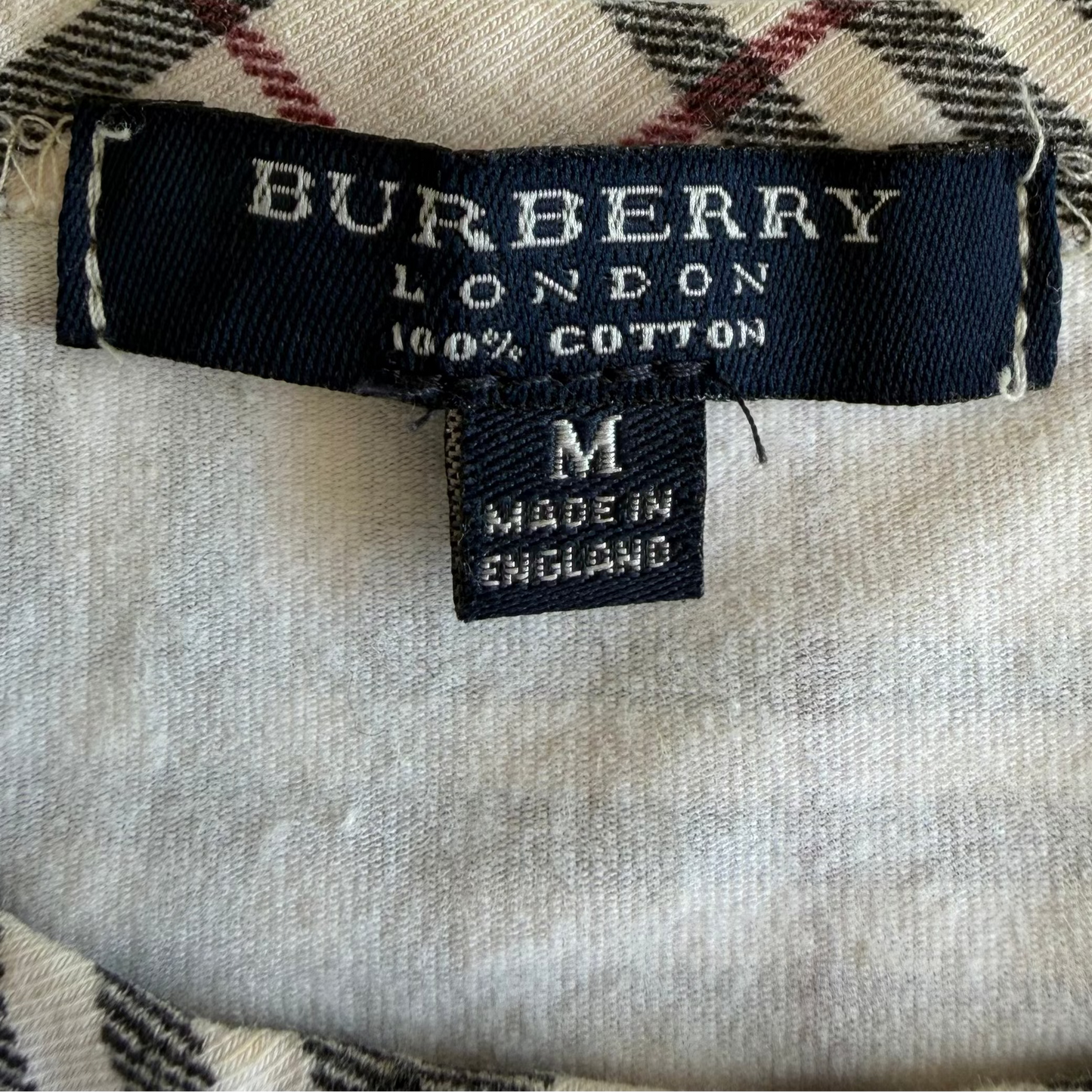 Y2K Burberry Blue Label Nova Check Tee - M