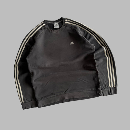 Y2K Adidas Three Striped Sweatshirt - L