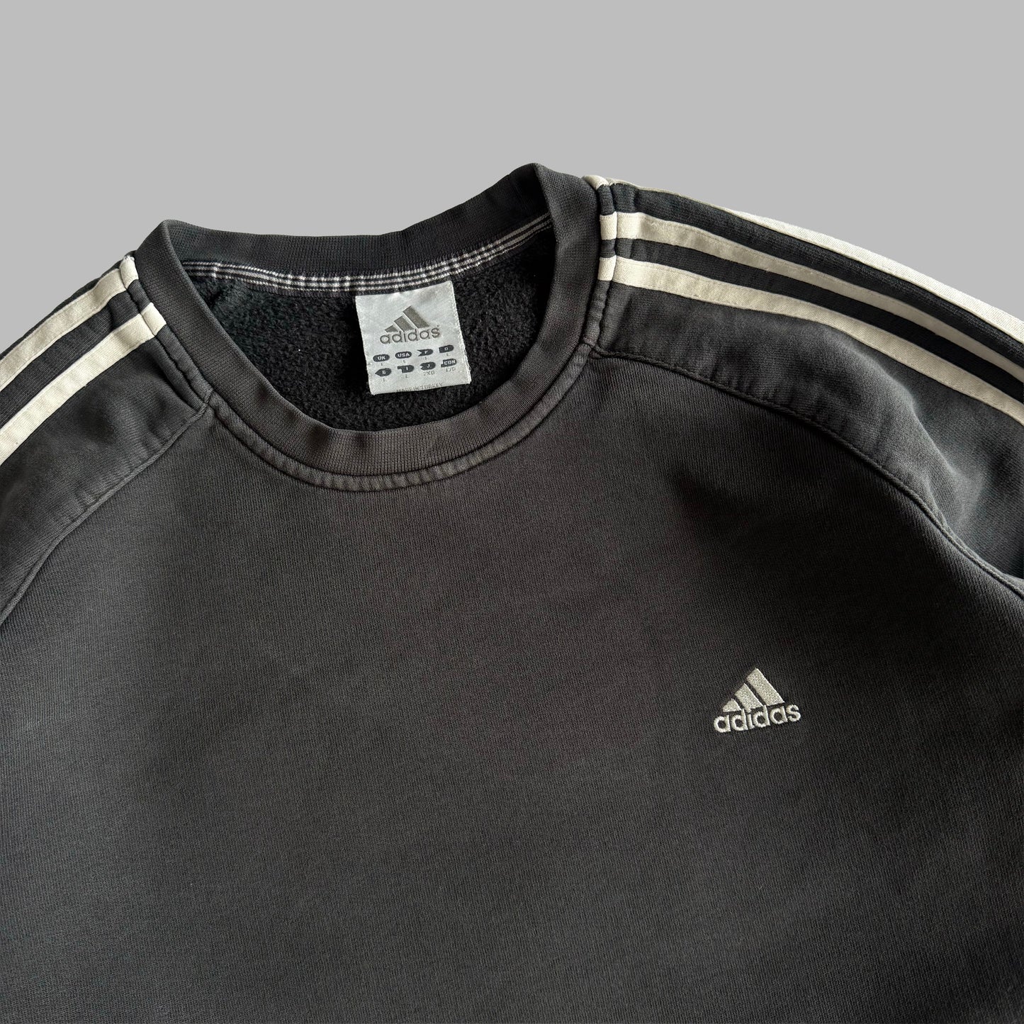 Y2K Adidas Three Striped Sweatshirt - L