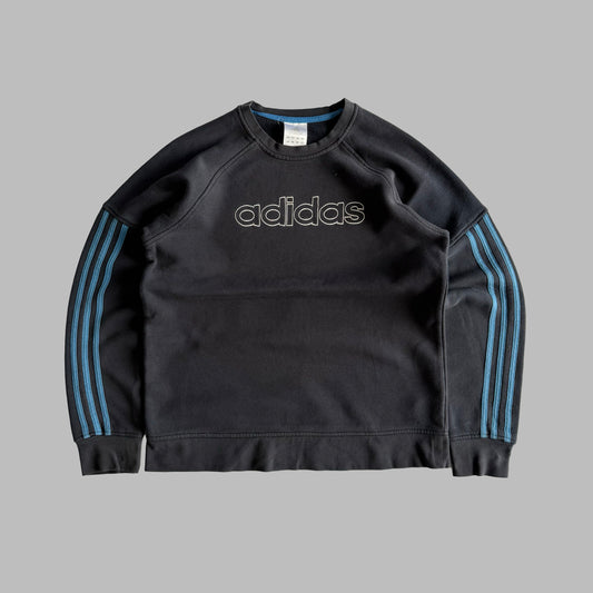 Y2K Adidas three Striped Sweatshirt - M