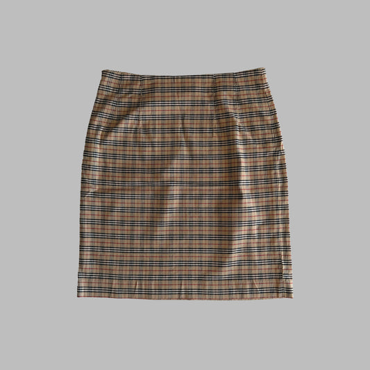 90s Burberry Nova Check Pencil Midi Skirt - 26"