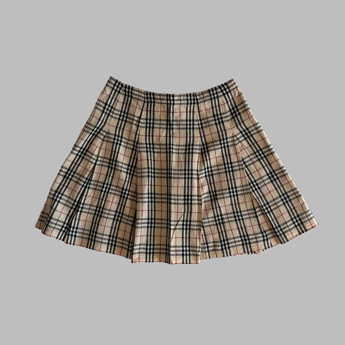 Y2K Burberry Nova Check Pleated Skirt - 24"
