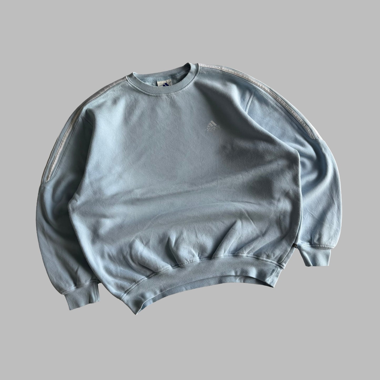 90s Adidas Three Striped Sweatshirt - L