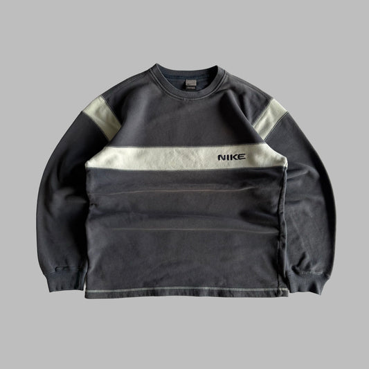 Y2K Nike Striped Sweatshirt - L