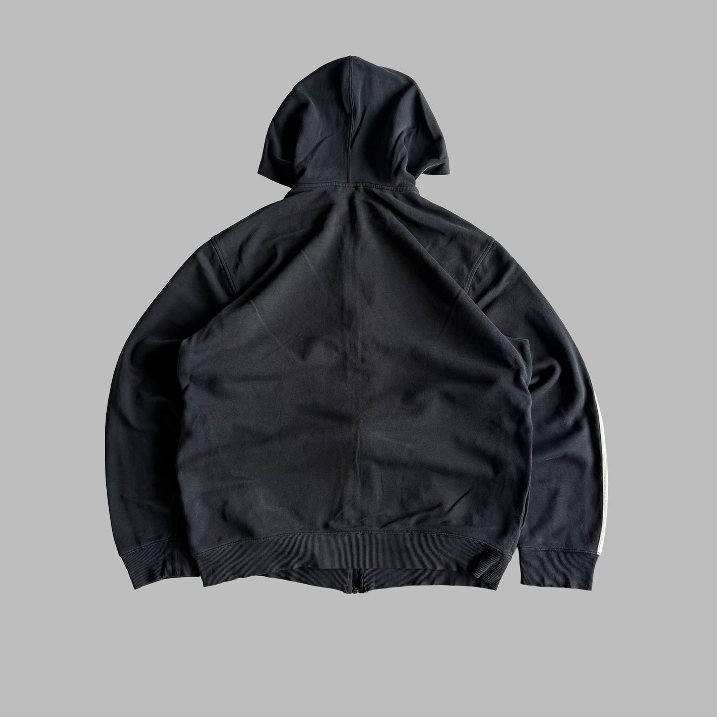 Y2K Adidas Three Stripe Lightweight Hoodie - L