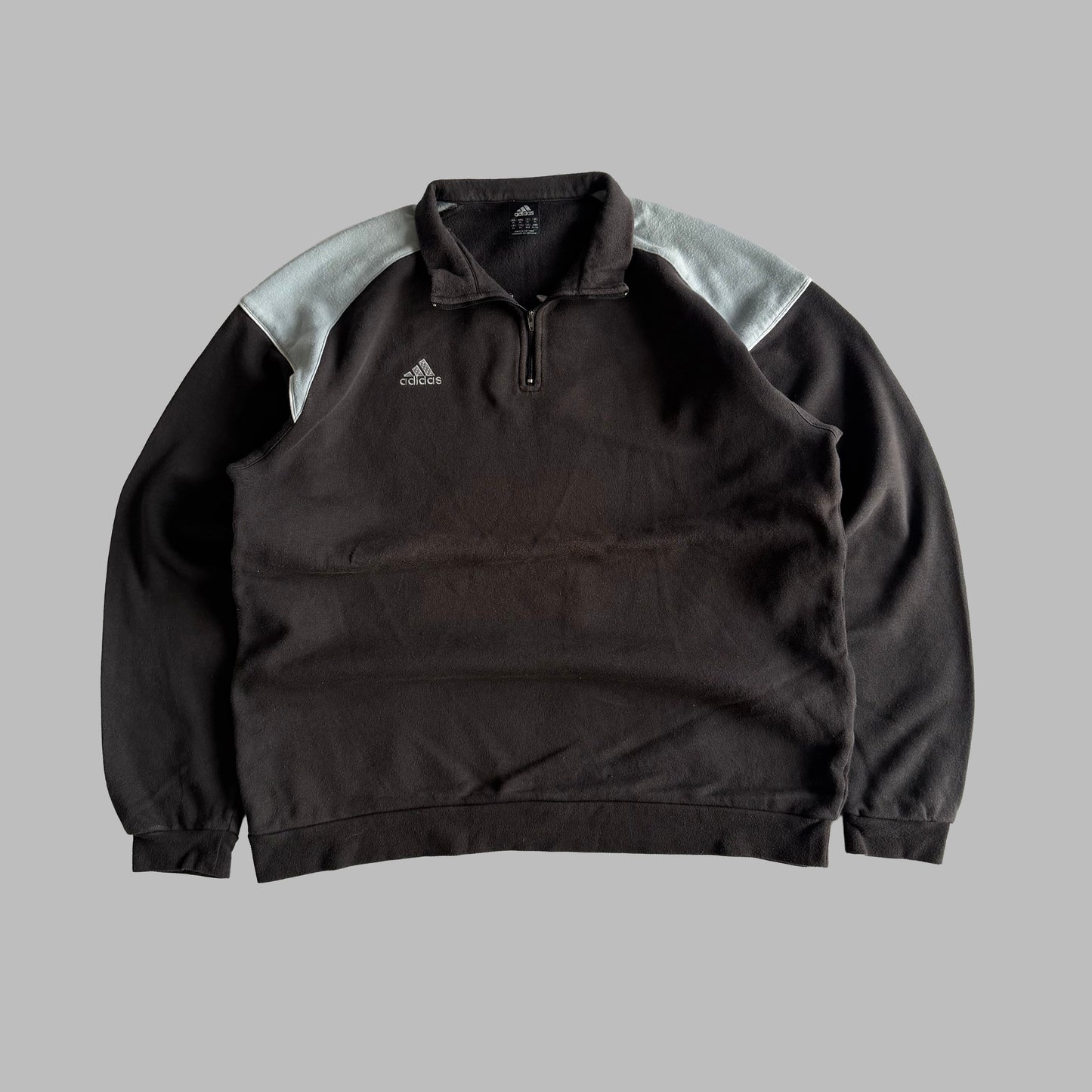 Y2K Adidas Panelled Quarter Zip - XL