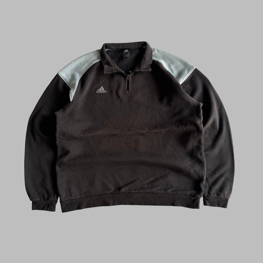 Y2K Adidas Panelled Quarter Zip - XL
