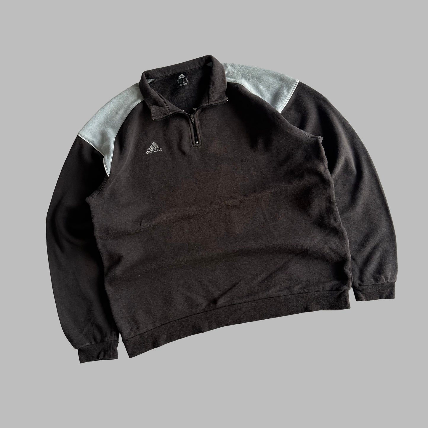 Y2K Adidas Panelled Quarter Zip - XL