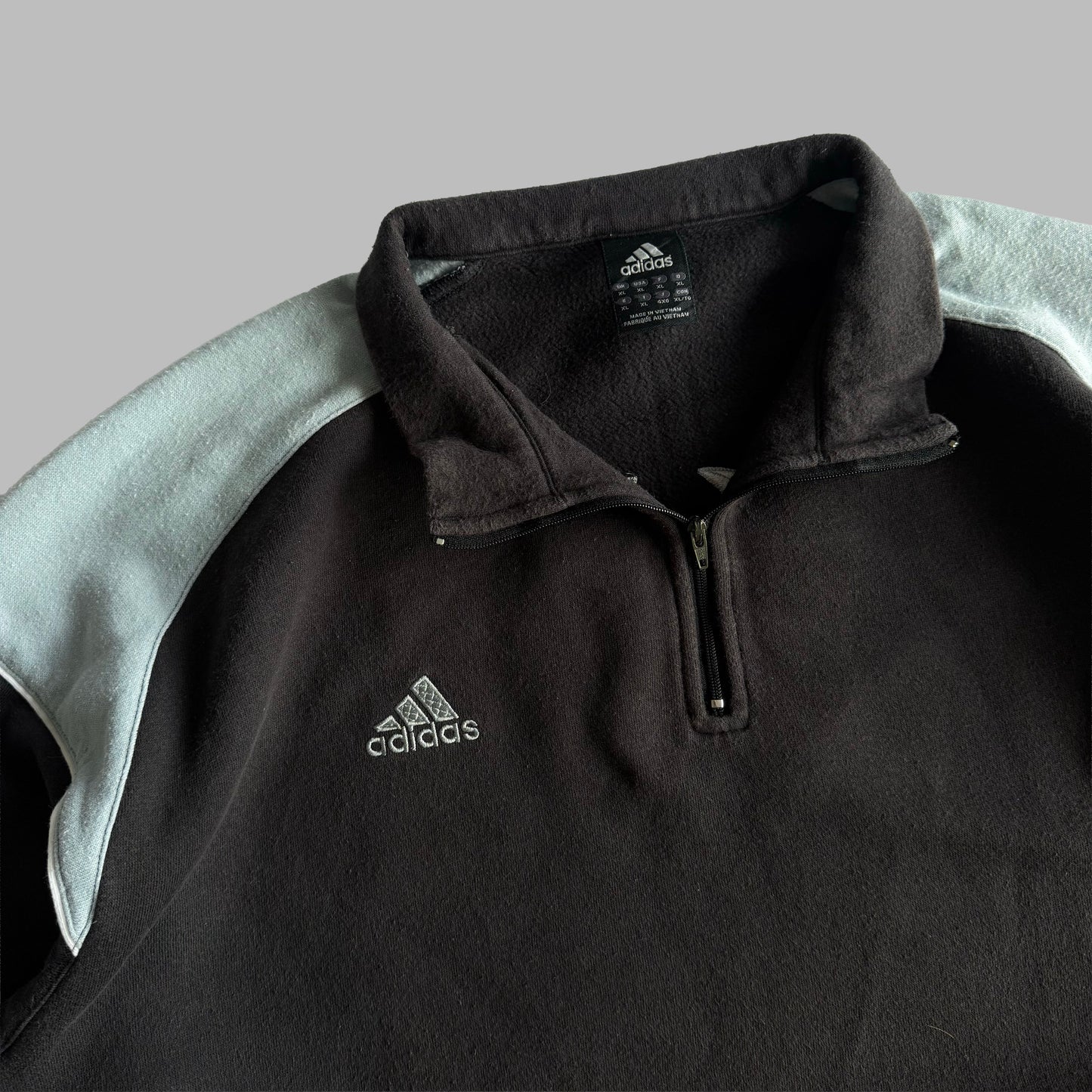 Y2K Adidas Panelled Quarter Zip - XL