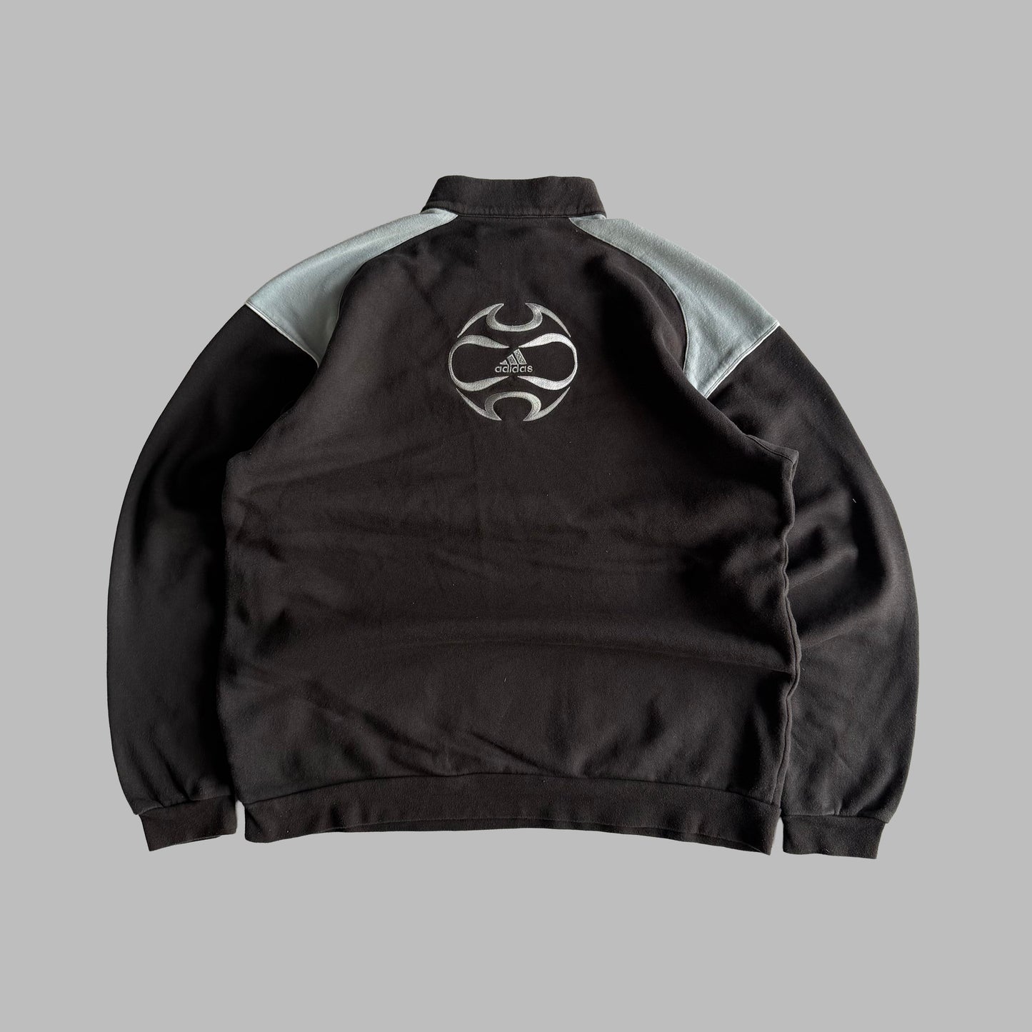 Y2K Adidas Panelled Quarter Zip - XL