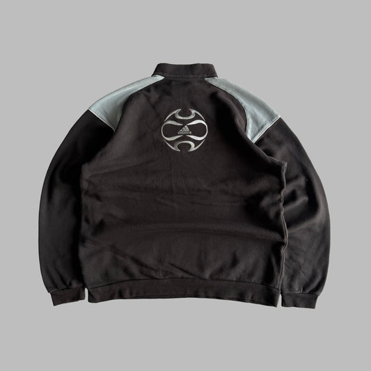 Y2K Adidas Panelled Quarter Zip - XL