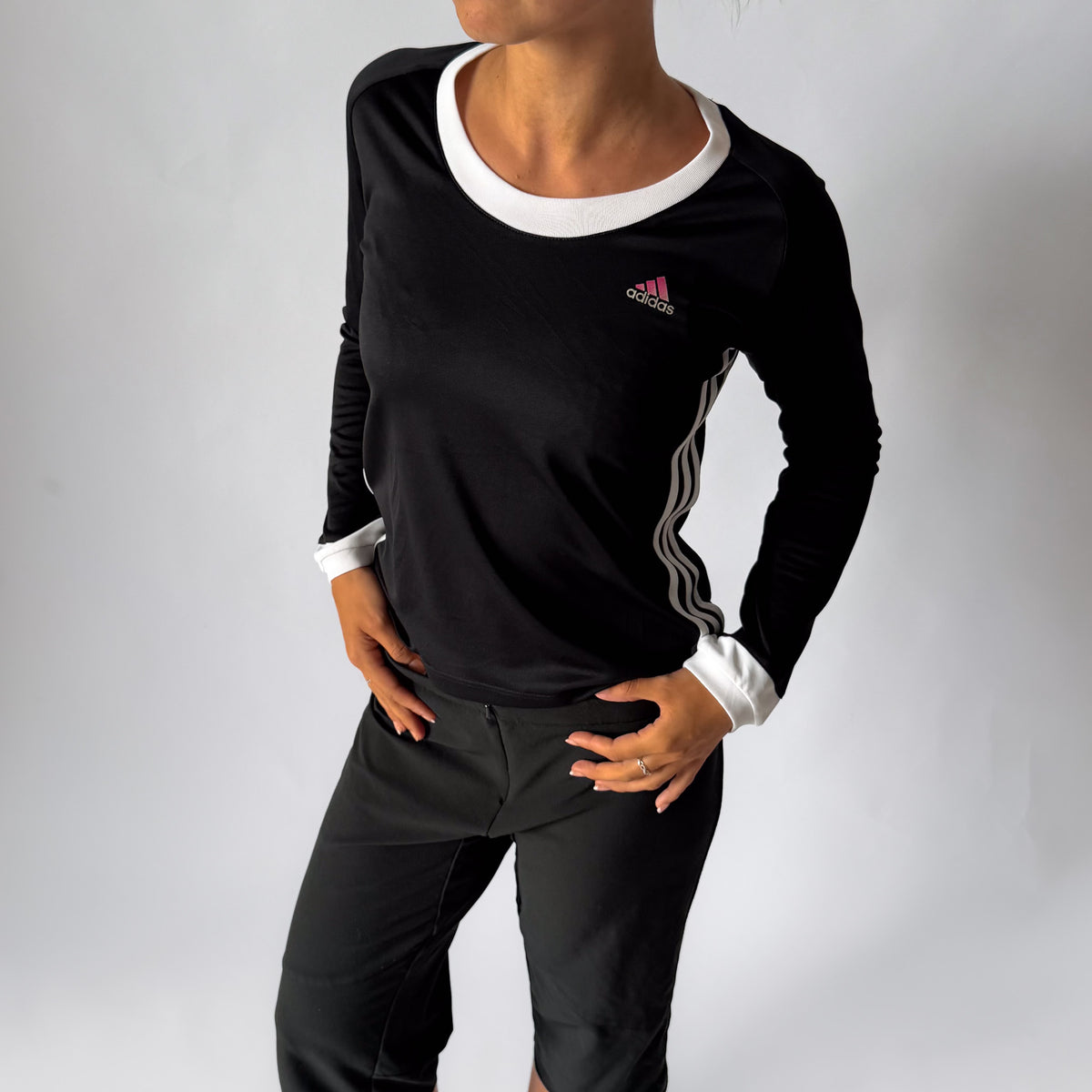 Y2K Adidas Ringer Activewear Long sleeve - S