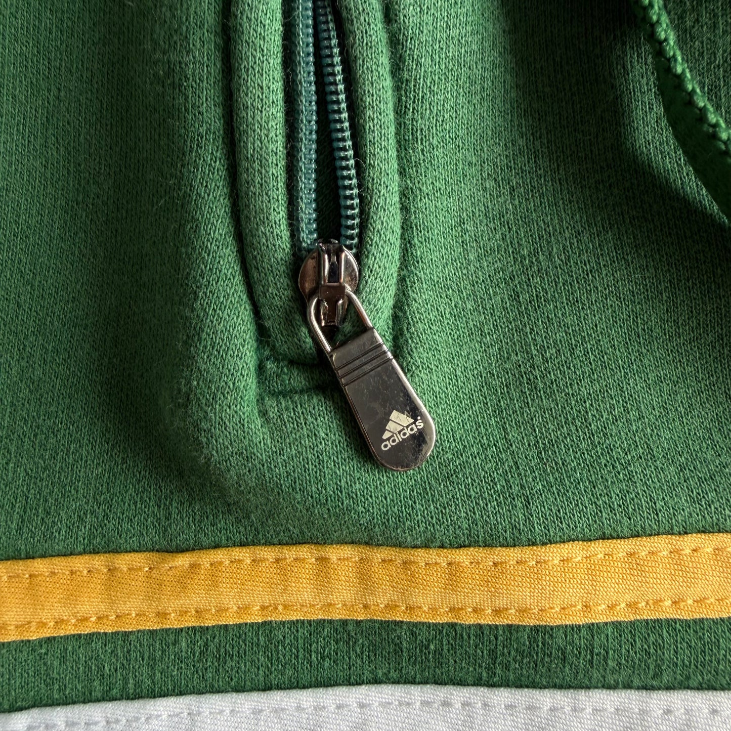 Y2K Adidas Three Striped Quarter Zip Hoodie - S
